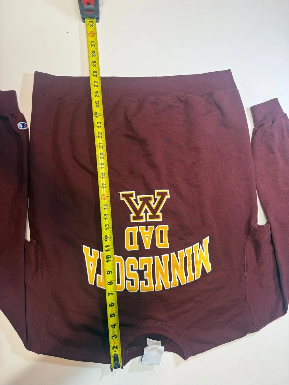 Champion Maroon‎ Minnesota Dad Crewneck with Gold Lettering
